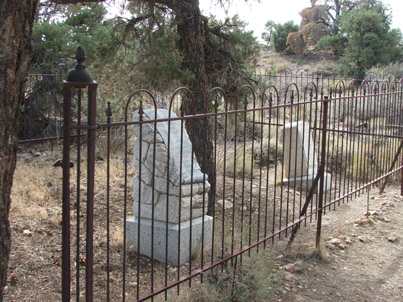 the cemetery overlooks the town